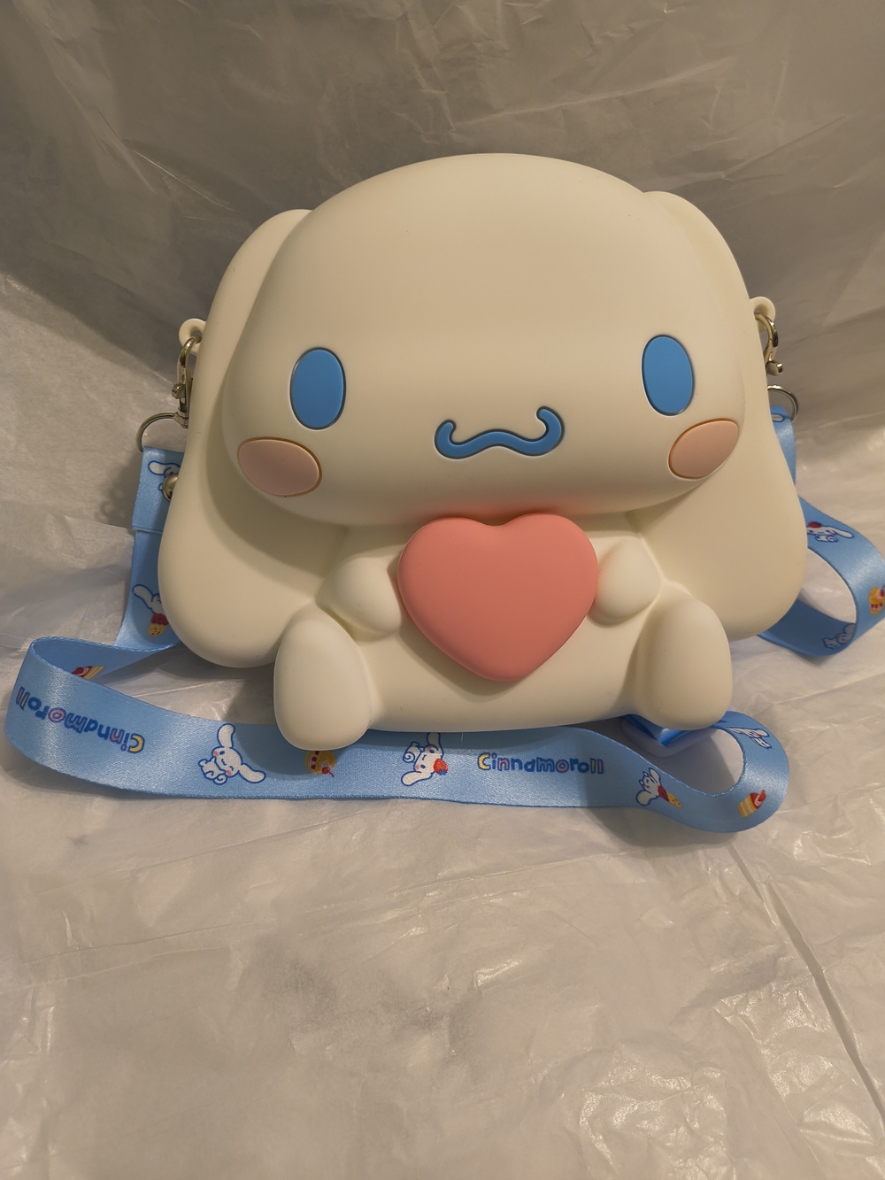 Sanrio Cinnamoroll Heart Crossbody Bag - White with Blue & Pink Accents